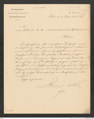 k.k. naturhistorisches Hofmuseum, Intendanzakten 1885-1896 (Hauer), Aktenzahl Z.530/1890, Seite 1